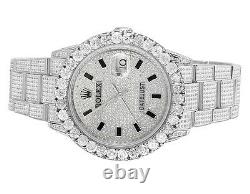 Mens Rolex Datejust Oyster Quickset 16014 Steel 36MM Diamond Watch 10.75 Ct