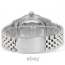 Mens Rolex Datejust Steel Factory Silver Index Diamond Bezel Jubilee Band Watch