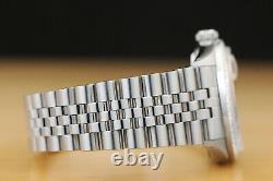 Mens Rolex Diamond Datejust 18k White Gold Stainless Steel Silver Dial Watch