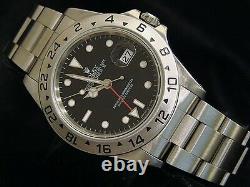 Mens Rolex Stainless Steel Explorer II Date Watch 40mm Black Dial Model 16570