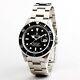 Mens Rolex Submariner Stainless Steel Watch Date Sub Black Dial & Bezel 16610