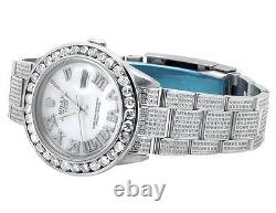 Mens Stainless Steel Rolex Datejust Oyster 36 MM Dial Diamond Watch with 10.5 Ct