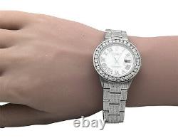 Mens Stainless Steel Rolex Datejust Oyster 36 MM Dial Diamond Watch with 10.5 Ct