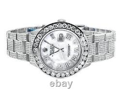 Mens Stainless Steel Rolex Datejust Oyster 36 MM Dial Diamond Watch with 10.5 Ct