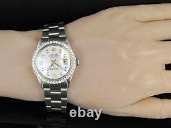 Mens Stainless Steel Rolex Datejust Oyster 36MM MOP Dial Diamond Watch 2.5 Ct