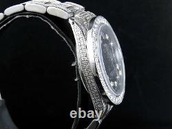 Mens Stainless Steel Rolex Datejust Oyster Steel 36MM Full Diamond Watch 9.0 Ct