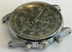 Mens Vintage Gallet Chronograph Dial & Movement in Custom SS Case For Repair