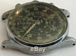 Mens Vintage Gallet Chronograph Dial & Movement in Custom SS Case For Repair