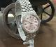 Mens Vintage ROLEX Oyster Perpetual Datejust 36mm Pink Dial Diamond Watch