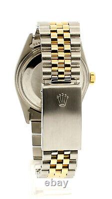 Mens Vintage ROLEX Oyster Perpetual Datejust 36mm Stainless Steel and Gold 2Tone