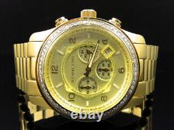 Micheal Kors Gold 45 MM Stainless Steel Watch with Custom Set Diamonds 2.0 ct