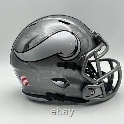 Minnesota Vikings CUSTOM Stainless Steel Hydro-Dipped Mini Football Helmet