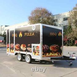 Mobile Food Cart Stainless Steel Concession Trailer Customized Food Carts