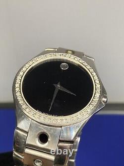 Movado (84 G1 1890) Valeto Stainless Steel Custom Diamond Bezel Watch