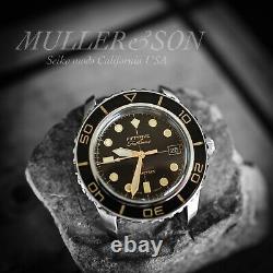 Müller&Son Watch Gold Mod 1 with Date made from Seiko SNZH57 Fifty Five Fathoms