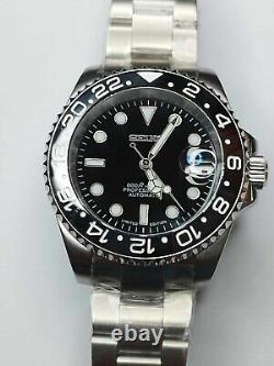 NH35 Movement Custom Watch -Black GMT Style 40mm Automatic Solid Stainless Steel