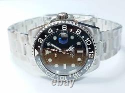 NH35 Movement Custom Watch -Black GMT Style 40mm Automatic Solid Stainless Steel