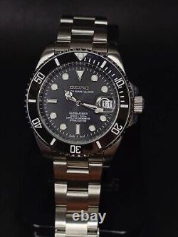 NH35 Movement Custom Watch Black Sub 40mm Automatic Solid Stainless Steel