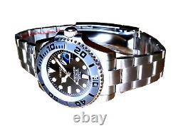 NH35 Movement Custom Watch Black Yacht 40mm Automatic Solid Stainless Steel