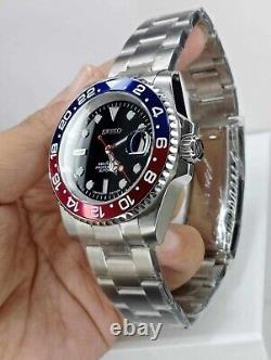 NH35 Movement Custom Watch Pepsi 40mm Automatic Solid Stainless Steel