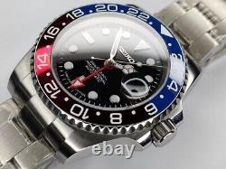 NH35 Movement Custom Watch Pepsi 40mm Automatic Solid Stainless Steel