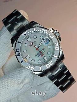 NH35 Movement Custom Watch Silver Yacht MOP Automatic Solid Stainless Steel