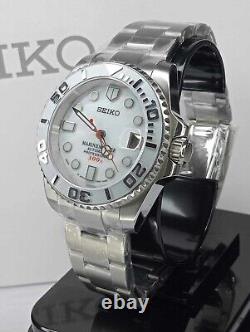 NH35 Movement Custom Watch Silver Yacht MOP Automatic Solid Stainless Steel