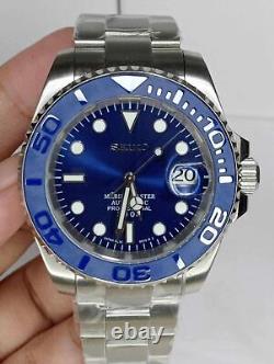 NH35 Movement Custom Watch Smurf Yacht 40mm Automatic Solid Stainless Steel