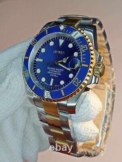 NH35 Movement Custom Watch -Two-Tone Bluesy 40mm Automatic Solid Stainless Steel