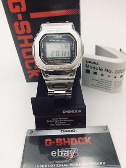 New CASIO G-SHOCK DW-5600E CUSTOM FULL METAL Silver STAINLESS STEEL