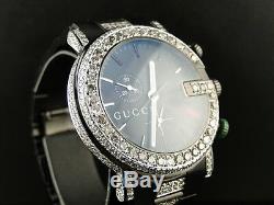 New Custom Mens Diamond Gucci Ya101331 Watch 9 Ct Sides And Band