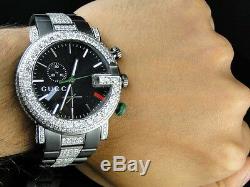 New Custom Mens Diamond Gucci Ya101331 Watch 9 Ct Sides And Band