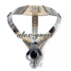 New Luxury Custom Design Male Portable Stainless Steel Chastity Belt Lock Cage