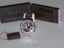 New Men's 101m Gucci chrono 1.92ct. Aprx. Custom set real Diamond Watch YA101309