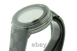 New Mens Custom Black Full i Gucci Digital YA114207 White Diamond Watch 2 CT