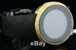 New Mens Custom Yellow Full I-Gucci Digital Ya114207 White Diamond Watch 2.5CT