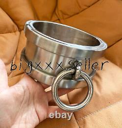 New Overweight 3kg Stainless Steel Collar Thickened Height 8cm With Large Rings