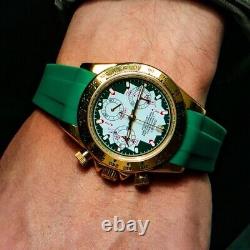 OKPLAY Men Chronograph Watch Modified Customized Quartz Wristwatch Sapphire