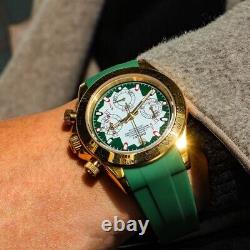 OKPLAY Men Chronograph Watch Modified Customized Quartz Wristwatch Sapphire