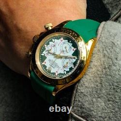 OKPLAY Men Chronograph Watch Modified Customized Quartz Wristwatch Sapphire