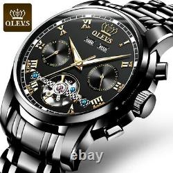 OLEVS Automatic Mechanical Stainless Steel Waterproof Men Wrist Watch luxury
