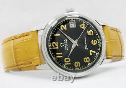 Omega Seamaster Automatic Date Sunburst Black Men's Vintage Steel Watch 166.037