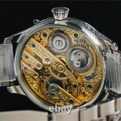 PATEK PHILIPPE antique hand-rolled watch 1908s Full skeleton custom / case 48mm