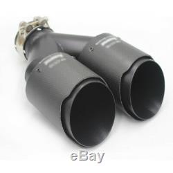 Pair Akrapovic Real Carbon Fiber Exhaust Tip Dual Pipe ID2.5 63mmOut3.589mm