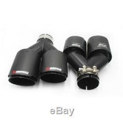 Pair Akrapovic Real Carbon Fiber Exhaust Tip Dual Pipe ID2.5 63mmOut3.589mm