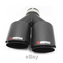 Pair Akrapovic Real Carbon Fiber Exhaust Tip Dual Pipe ID2.5 63mmOut3.589mm