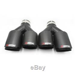 Pair Akrapovic Real Carbon Fiber Exhaust Tip Dual Pipe ID2.5 63mmOut3.589mm