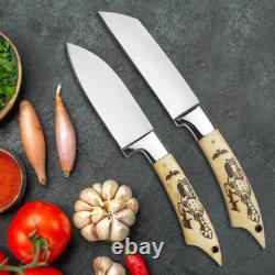 Personalized J2 Stainless Steel Custom Handmade 7 Pcs Chef Knife Set