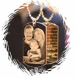 Personalized custom necklace, dog tag pendant with image, picture or text