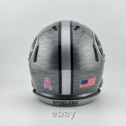 Pittsburgh Steelers CUSTOM Stainless Steel Hydro-Dipped Mini Football Helmet 2